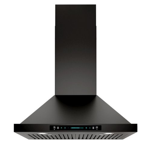 Onefly - 30 inches - Convertible - Wall Range Hood - Black Stainless Steel-Front_Standard 