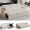 Dyonery - 101" Sleeper Sofa Bed, Pull-Out Bed, Reclining Backrest, Reversible Storage, USB Ports & Cup Holders,Beige - Beige-Front_Standard