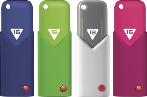  EMTEC - Click 16GB USB 2.0 Flash Drive - Navy Blue/Lime Green/Gray/Pink