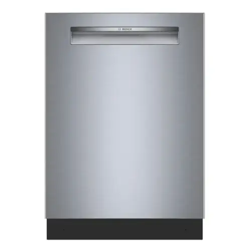 Front. Bosch - 300 Series 24" Top Control Smart Built-In Tub Dishwasher with 3rd Rack and Zone Wash, 46 dBA - Stainless Steel.