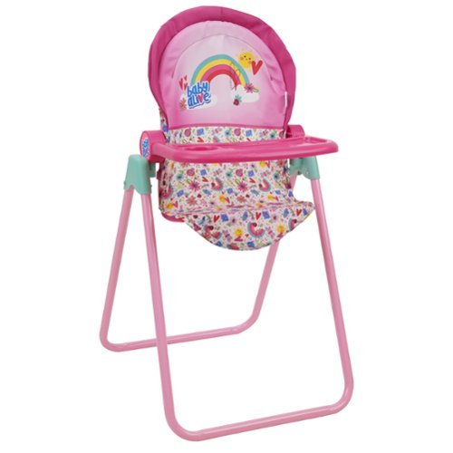 509 Crew Baby Alive Doll Highchair Set - Pink & Rainbow - 6 Pieces, Fits Dolls Up to 24 WORLDWIDE DELIVERY