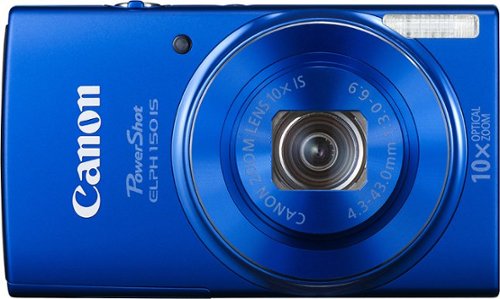  Canon - PowerShot ELPH-150 IS 20.0-Megapixel Digital Camera - Blue