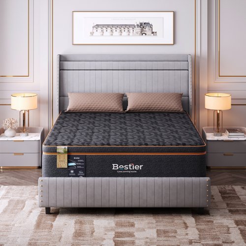 Bestier California King Size Pillow Top Mattress Organic Wool Gel Memory Foam Boxed Made in US - Black