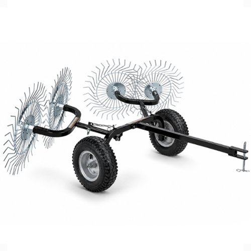 Yard Tuff - Acreage Rake, Steel Tow Behind Dethatcher for Lawn & Garden, 48 Inch - Black-Front_Standard 