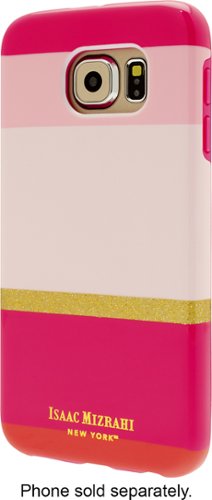 Isaac Mizrahi New York - Pink Stripes Case for Samsung Galaxy S6 Cell Phones - Pink/Multi
