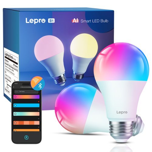 Lepro - B1 AI Smart LED Light Bulbs - Color Changing - 2-Pack - RGBWW-Front_Standard 