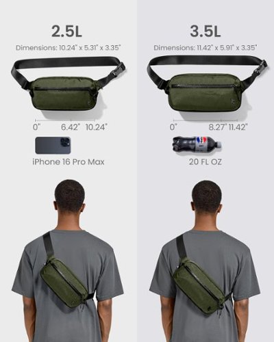 tomtoc Aviator-T35 2.5L X-Pac Sling Bag with RFID Blocking, Minimalist Crossbody Bag Chest Shoulder Pack for Travel, Everyday - Green BUY IN EUROPE