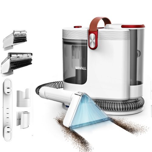WHALL - Portable Carpet Cleaner, wide path tool & self-cleaning, removes pet stains on home carpets, upholstery, car seats - White-Front_Standard 