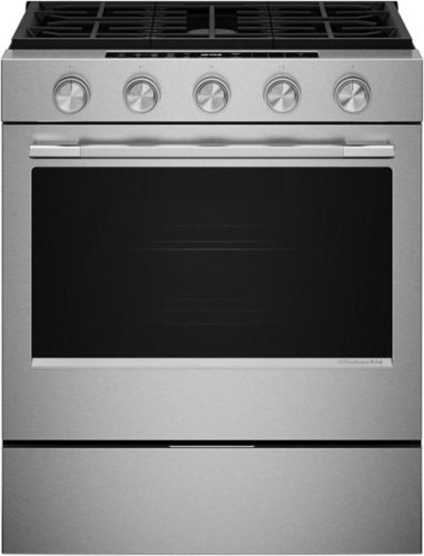 KitchenAid - 5.0 Cu. Ft. Slide-In Gas True Convection Range with Self Clean, Steam Clean, and 2-in-1 Burner - Stainless Steel-Front_Standard 