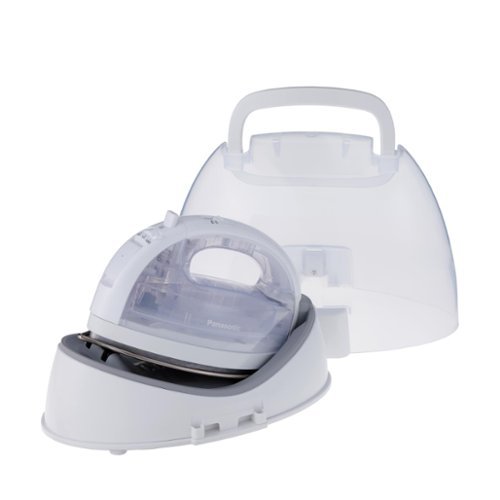Panasonic - Cordless Steam/Dry Iron, 1500W Wide Stainless Steel Plate - White-Front_Standard 
