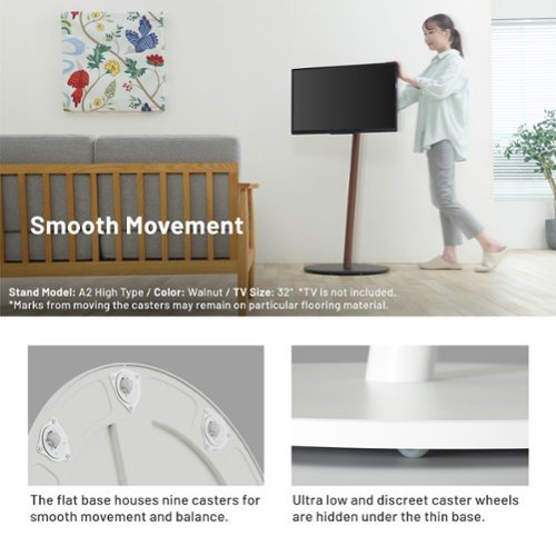 WALL SevenStand A2 High Type – Rolling TV Stand for 24–55 Inch TVs