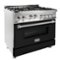 ZLINE - Professional 4.6 Cu. Ft. Freestanding Gas Convection Range - Black matte-Front_Standard