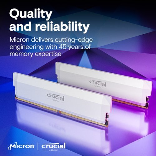 Crucial Pro OC Gaming 32GB (2x16GB) DDR5 6400MHz C38 UDIMM Intel XMP 3.0 & AMD EXPO Desktop Memory - White SHOP ONLINE