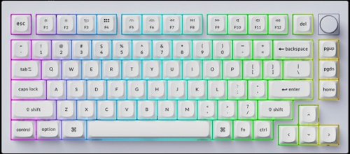 Keychron Q1 75% Custom Wired RGB Mechanical Keyboard with Programmable QMK/VIA Hot-Swappable Brown Switch - White BUY ONLINE