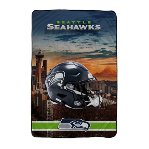 Pegasus - Seattle Seahawks 66" x 95" Oversized Skyline Series Helmet Ultra Cozy Blanket - Multicolor-Front_Standard 