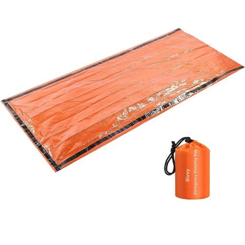  Auledio - 1PC Emergency Sleeping Bags Survival Bivvy Sack, Lightweight Portable Survival Gear for Outdoor Camping Hiking Keep Warm - Orange