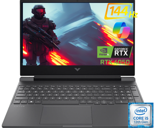 HP - Victus 15.6" Gaming Laptop FHD 144Hz,Intel Core i5-13420H,NVIDIA GeForce RTX 4050 16GB RAM 512GB SSD, Windows 11 Home-Front_Standard 