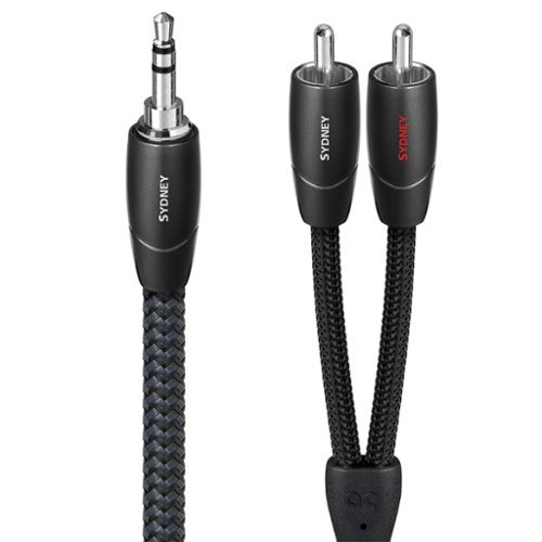 AudioQuest - Sydney 3.5mm Mini > RCA 4.9' Analog Audio Interconnect Cable - Dark Gray on Black-Front_Standard 