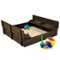 Best Choice Products - Large Outdoor Wooden Sandbox for Kids with Cover and Bench Seats Support up to 220 lbs - Espresso-Front_Standard