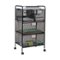 Mind Reader - Cart with Drawers, Laundry Organizer, Utility Cart, Bathroom, Kitchen, Metal Mesh, 16"L x 11"W x 29"H - Black-Front_Standard