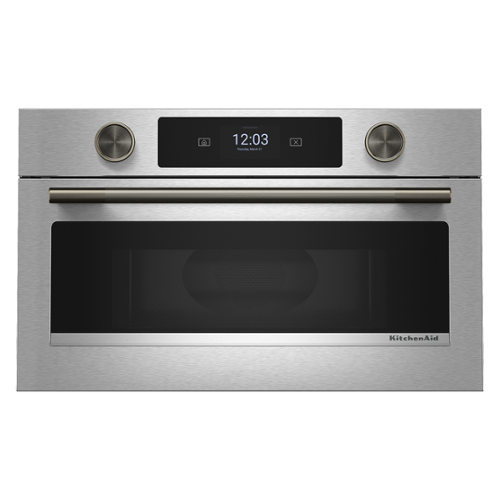 KitchenAid - 1.4 Cu. Ft. 30" Convection Built-In Smart Microwave with Sensor Cooking and Air Fry - Stainless Steel-Front_Standard 