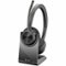 HP - Poly Voyager 4320 UC Stereo USB-A Headset + BT700 USB-A Adapter + Charging Stand - Microsoft Teams Certification - Siri - Blue-Front_Standard