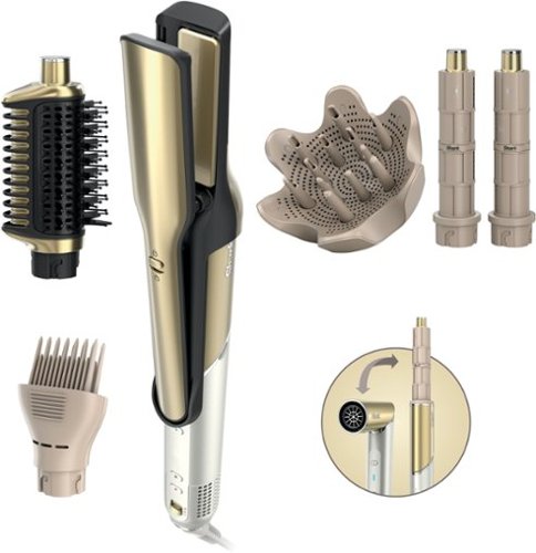 Shark - Glam™ Ceramic & Powerful Air Styling & Drying System, for Curling, Air Straightening & Glossing + Diffuser - Gold