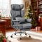 Brick Attic - 500LBS Big & Tall Office Chair, Leather Gaming Chair with Footrest, Adjustable Height & Lumbar Support - Gray-Front_Standard