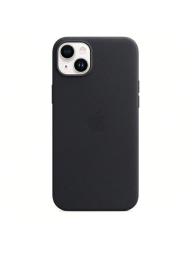 Apple - iPhone 14 Plus Leather Case with MagSafe - Ink-Front_Standard 