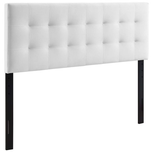 Lily Biscuit Tufted Performance Velvet Queen Headboard by Modway - White-Front_Standard 