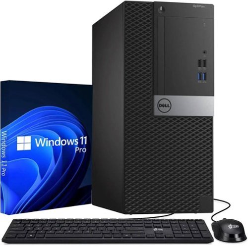 Dell - Refurbished Excellent - OptiPlex Desktop Tower Computer PC | Intel Core i7-6th 3.40GHz | 16GB DDR3 RAM | 512GB SSD | Wi-Fi |KB & Mouse | Win11 - Black-Front_Standard 