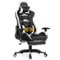 Costway - Racing Massage Gaming Chair with Footrest - White + Black-Front_Standard