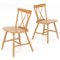 Costway - Dining Chairs Set of 2 Farmhouse Kitchen Chair with Rubber Wood Frame - Natural-Front_Standard
