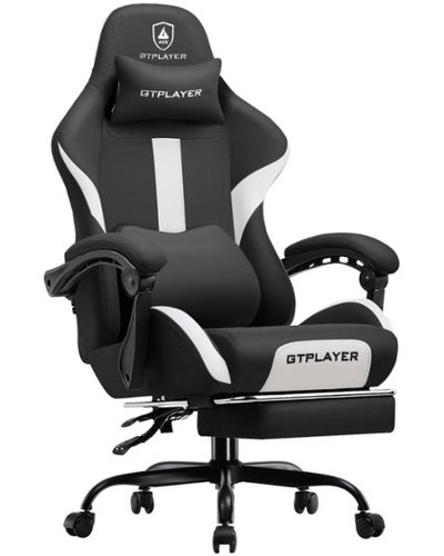 GTPlayer - Gaming Chair Breathable Fabric Ergonomic Computer Desk Chair - AWhite-Front_Standard 