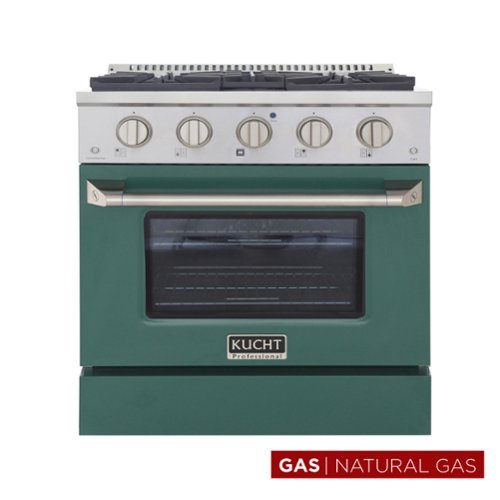 Kucht - 30 in. 4.2 cu. ft. Natural Gas Range with Sealed Burners and Convection Oven in Green - Green-Front_Standard 