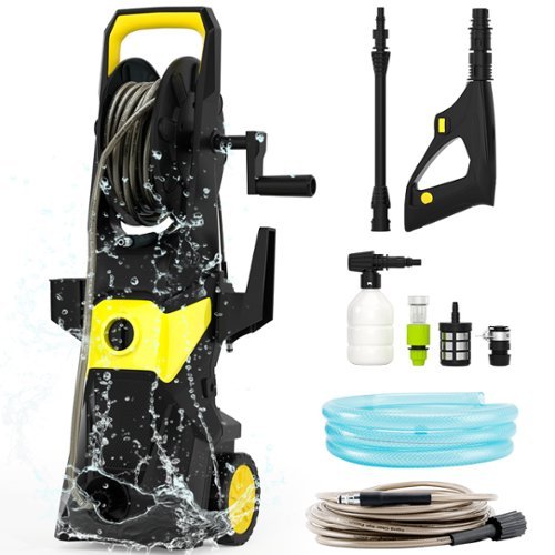 Topteng - 1200W Electric Pressure Washer-3000 PSI, 2.6 GPM Flow, with Adjustable Nozzles&Integrated Storage, Portable for Car&Home-Front_Standard 
