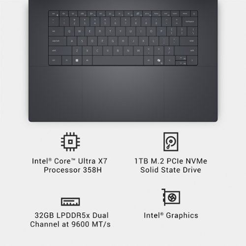 Dell XPS 16 - 16 3.2K OLED Touchscreen Laptop - Intel Core Ultra X7 358H 2026 - 32GB Memory - 1TB Storage - Copilot+ PC - Graphite BUY IN UAE