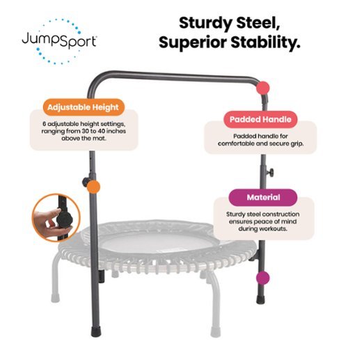 JumpSport 350 PRO Lightweight 39 Inch Adults Fitness Trampoline