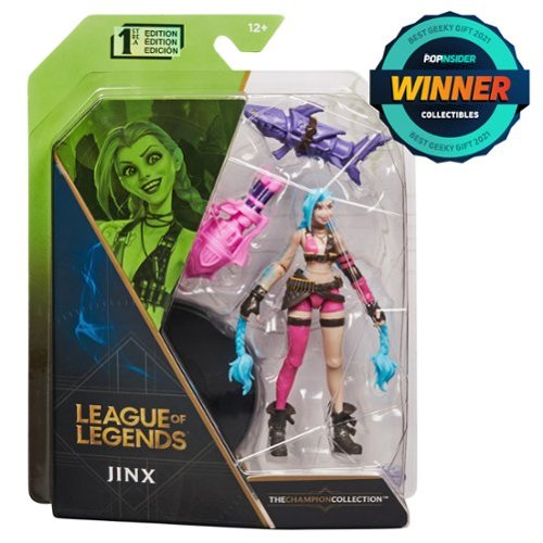League of Legends Official 4-Inch Jinx Collectible Figure with Premium Details and 2 Accessories, Ages 12 and Up GLOBAL SHIPPING