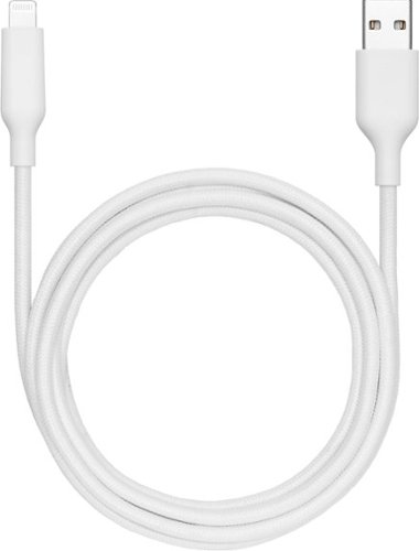 Best Buy essentials™ 6’ Lightning to USB Braided Charge-and-Sync Cable - White SHOP ONLINE