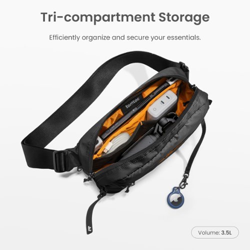 tomtoc Aviator-T33 3.5L Sling Bag with RFID Blocking, Minimalist Crossbody Bag Chest Bag Shoulder Pack for Travel, Daily Use - Black WORLDWIDE DELIVERY