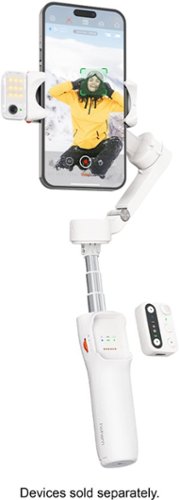 Hohem iSteady V3 3-Axis Gimbal Stabilizer for Smartphone w/ AI Tracking, Detachable Remote, Extendable Pole, & Magnetic Light - White BUY IN EUROPE