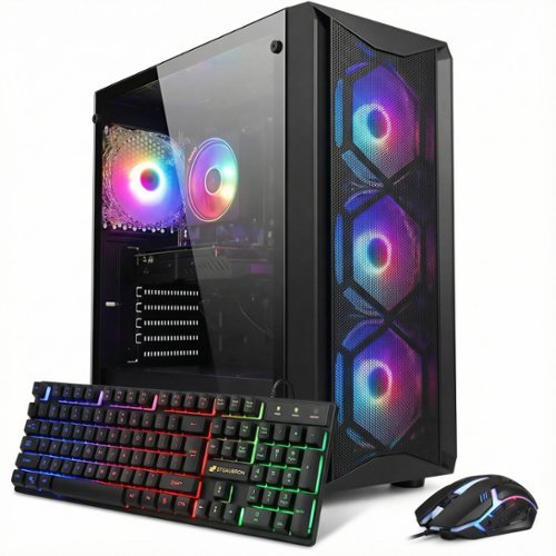 STGAubron - Gaming PC Computer Desktop, Core i7 8th Gen up to 4.1Ghz, RTX 3050 6G Graphics, 16G DDR4 RAM, 512G SSD, WIN11H - Black-Front_Standard 
