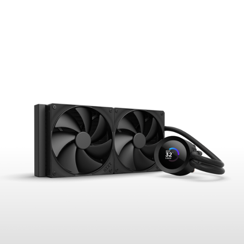 NZXT - Kraken Plus 280mm Radiator CPU Liquid Cooler (2 x 140mm F140P Fans) with 1.54" Square LCD - Black