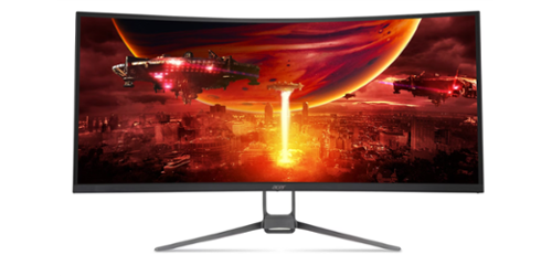 Acer - Refurbished Excellent - Nitro Premium Gaming Monitor 34” Curved QHD 180Hz 1ms FreeSync (DisplayPort, HDMI) - Black-Front_Standard 