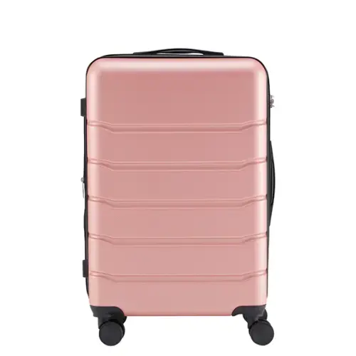 Front. AENKYO - 24" Lightweight Roller Suitcase Hardside Luggage with Spinner Wheels and TSA Lock - Pink.