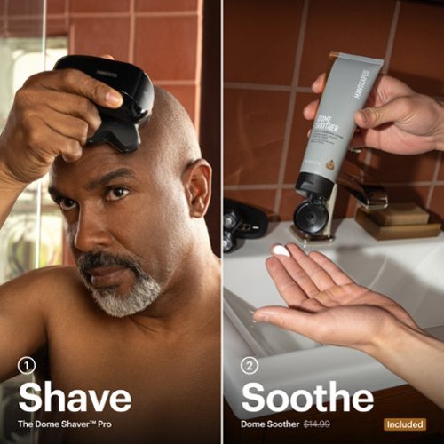 Manscaped The Dome Shaver Pro Essentials Kit Rechargeable Wet/Dry Scalp and Bald Head Shaver Gift Set - Black HOW TO BUY