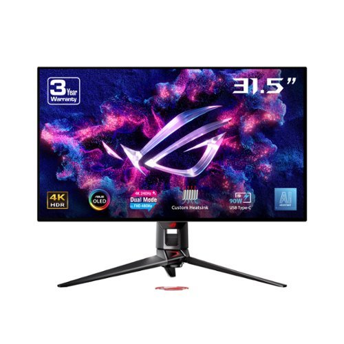 ASUS - ROG Swift 32" Dual Mode (4K 240Hz, FHD 480Hz) OLED 0.03ms Gaming Monitor with FreeSync and HDR (DisplayPort, HDMI) - Black