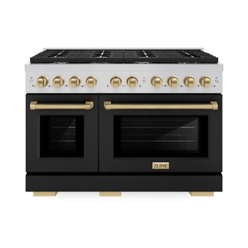 ZLINE - Autograph 48" Paramount Double Oven Dual Fuel Range with Black and Bronze Accents (SDRZ-BLM-48-CB) - Black