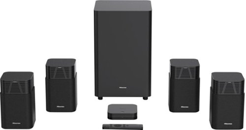 Hisense - 4.1.2 Channel DOLBY ATMOS Home Theater Soundbar tuned by DEVIALET with Wireless subwoofer & 4 Satellite Speakers - BLACK